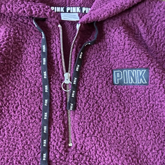 PINK Victoria's Secret Sherpa Quarter Zip Hoodie - Picture 3 of 7